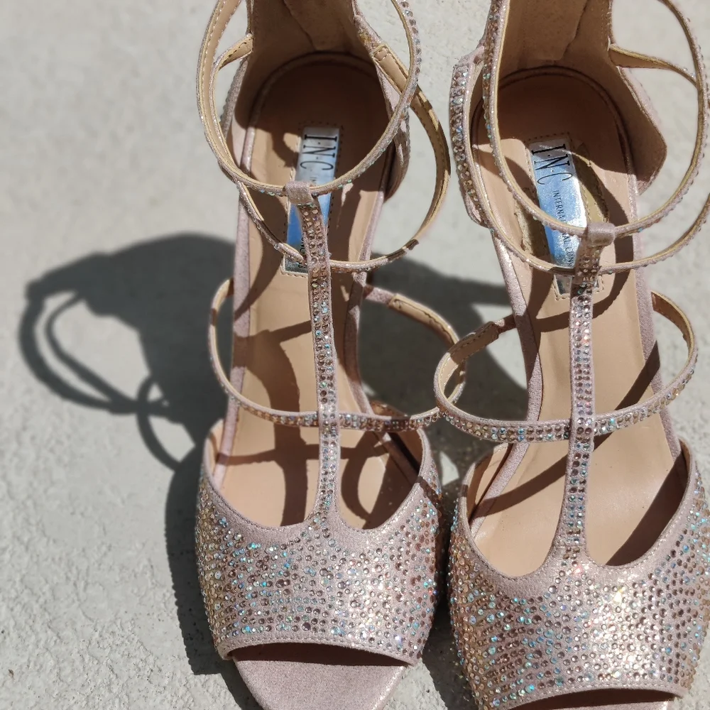 iNC  Rhinestone cagedT Strap heels - Picture 11 of 16